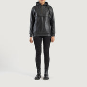 Zest Hooded Pullover Lederjacke für Damen – Zusätzliche Produktansicht 3