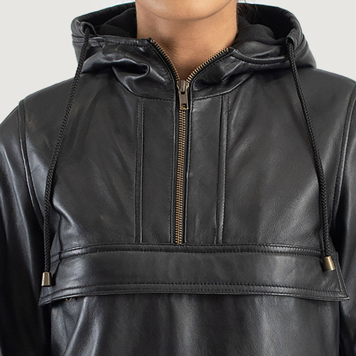 Zest Hooded Pullover Lederjacke für Damen – Zusätzliche Produktansicht 6