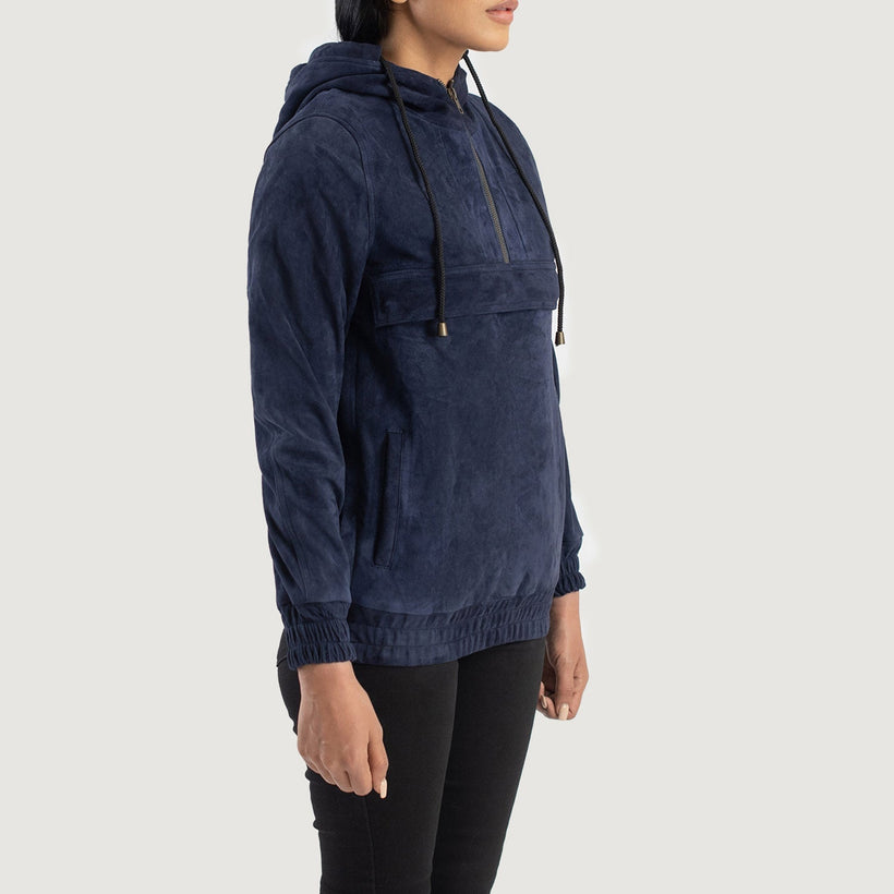 Zest Hooded Pullover Lederjacke für Damen