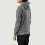 Zest Hooded Pullover Lederjacke für Damen – Zusätzliche Produktansicht 5